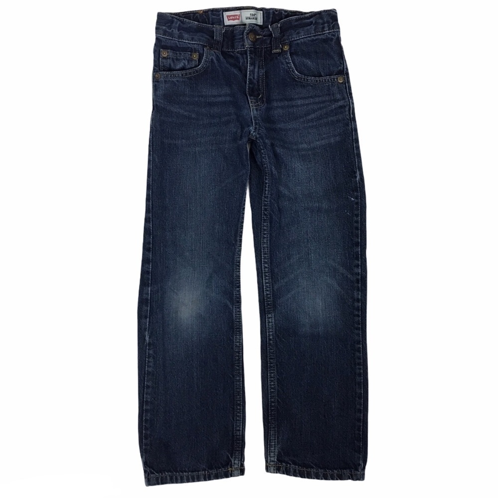 LEVI’S Jeans Kids 514 Straight Leg 100% Cotton Dark Wash Denim Size 7 Regular